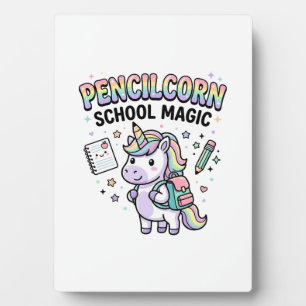 Plaque Photo École de licorne Pencilcorn Magie Charmante Merch