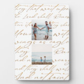 Plaque Photo Écriture Attendre sur le Seigneur Deux photos (Devant)