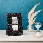 Plaque Photo Écriture Attendre sur le Seigneur Deux photos (Côté)