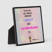 Plaque Photo Écriture chrétienne inspirée Citation Typographie (Recto)