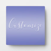 Plaque Photo Écriture cursive éditable | Violet blanc et violet (Devant)