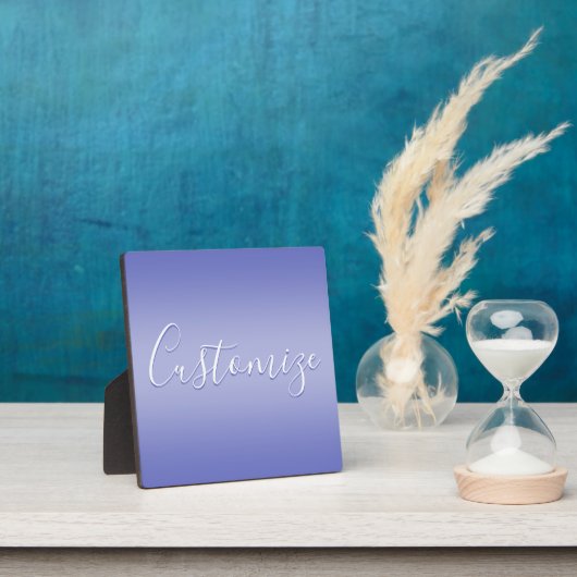 Plaque Photo Écriture cursive éditable | Violet blanc et violet (Insitu)