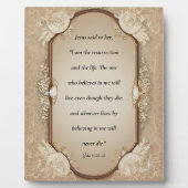 Plaque Photo Écriture de résurrection, Jean 11-25, 26 (Devant)