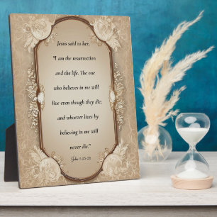 Plaque Photo Écriture de résurrection, Jean 11-25, 26