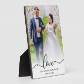 Plaque Photo Écriture Élégante Amour M. & Mme Photo de Mariage (Côté)