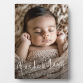 Plaque Photo Écriture moderne nouveau nom de bébé photo (Devant)