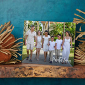 Plaque Photo Écriture moderne personnalisée Famille Vacances Ph (Côté)