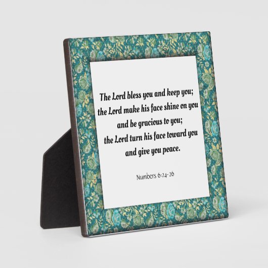 Plaque Photo Écriture, Numéros 6:24-26 (Recto)