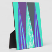 Plaque Photo Edgy Blue Purple Cyan Chevron Art Imprimer (Côté)