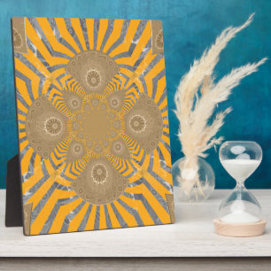 Plaque Photo Edgy Zebra Elegance : une impression jaune or
