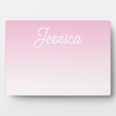 Plaque Photo (Editable) Light Pink Color Ombre & Your Text (Devant)
