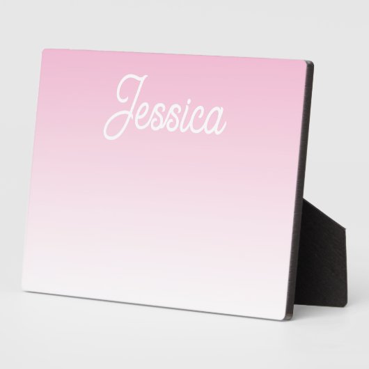Plaque Photo (Editable) Light Pink Color Ombre & Your Text (Côté)