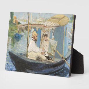 Plaque Photo Edouard Manet - Monet Peinture sur son Studio Boat