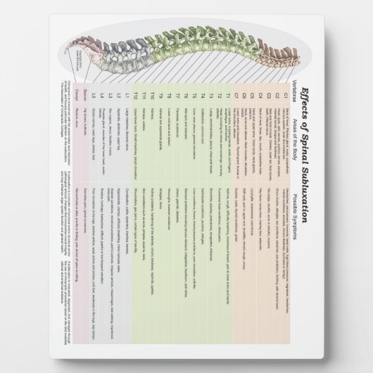 Plaque Photo Effets chiropratiques de la subluxe de la moelle é (Devant)