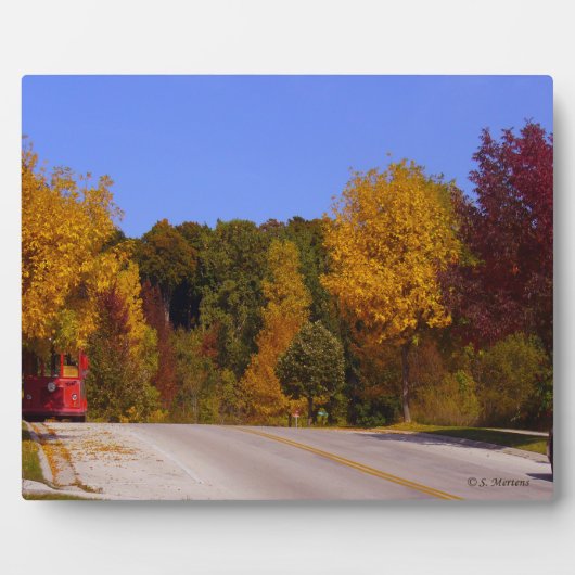 Plaque Photo Egg Harbour, WI automne saison avec chariot (Devant)