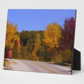 Plaque Photo Egg Harbour, WI automne saison avec chariot (Côté)