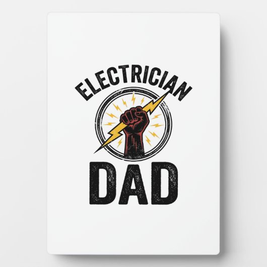 Plaque Photo Electrician Dad Vintage Engraving Vector Shirt Des (Devant)