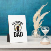 Plaque Photo Electrician Dad Vintage Engraving Vector Shirt Des (Côté)