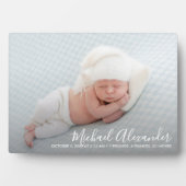 Plaque Photo Elegance moderne bébé garçon photo Faire-part de n (Devant)
