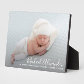 Plaque Photo Elegance moderne bébé garçon photo Faire-part de n (Côté)