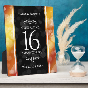 Plaque Photo Elegant 16th Golden Topaz Wedding Anniversary