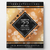 Plaque Photo Élégant 22e anniversaire de Mariage de cuivre (Devant)