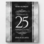 Plaque Photo Elegant 25th Silver Wedding Anniversary (Devant)