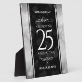 Plaque Photo Elegant 25th Silver Wedding Anniversary (Côté)