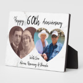 Plaque Photo Élégant | 2 cœurs Photo | Anniversaire de mariage (Côté)