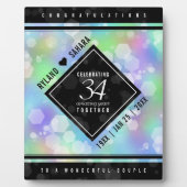 Plaque Photo Elegant 34th Opal Wedding Anniversary Celebration (Devant)
