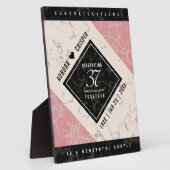 Plaque Photo Élégant 37e anniversaire du Mariage Alabaster (Côté)