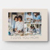 Plaque Photo Élégant 3 Photo Collage Message à maman (Devant)