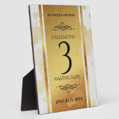 Plaque Photo Élégant 3ème anniversaire de Mariage en cuir (Côté)