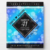 Plaque Photo Élégant 41ème anniversaire Mariage de Topaz Bleu (Devant)