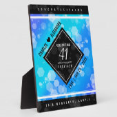 Plaque Photo Élégant 41ème anniversaire Mariage de Topaz Bleu (Côté)