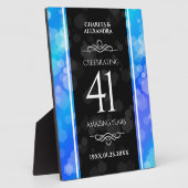 Plaque Photo Élégant 41ème anniversaire Mariage de Topaz Bleu (Côté)