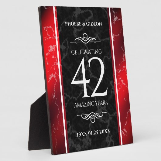 Plaque Photo Élégant 42e anniversaire du Mariage Jasper (Côté)