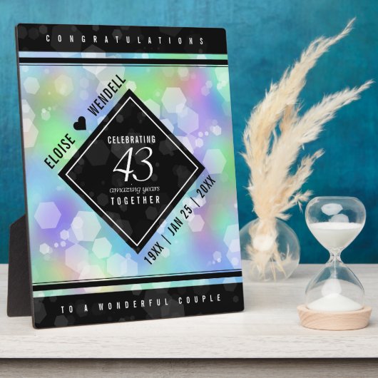 Plaque Photo Elegant 43rd Opal Wedding Anniversary Celebration (Côté)