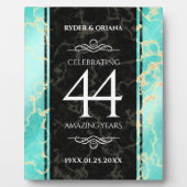 Plaque Photo Élégant 44ème anniversaire de Mariage turquoise (Devant)