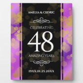 Plaque Photo Élégant 48e anniversaire de Mariage d'Améthyste (Devant)