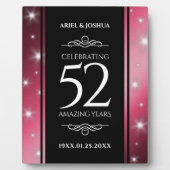 Plaque Photo Élégant 52ème anniversaire de Mariage de rubis éto (Devant)