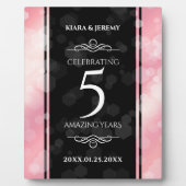 Plaque Photo Élégant 5ème anniversaire Mariage de quartz Rose (Devant)