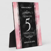 Plaque Photo Élégant 5ème anniversaire Mariage de quartz Rose (Côté)