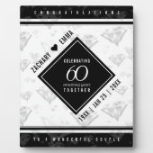 Plaque Photo Élégant 60e anniversaire de Mariage de diamant (Devant)