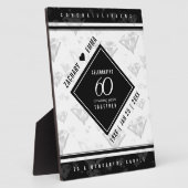 Plaque Photo Élégant 60e anniversaire de Mariage de diamant (Côté)