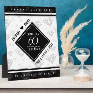 Plaque Photo Élégant 60e anniversaire de Mariage de diamant