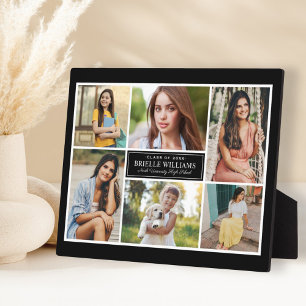 Plaque Photo Élégant 6 Photo Black Graduation Collage