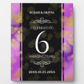 Plaque Photo Élégant 6ème anniversaire de Mariage d'Améthyste (Devant)