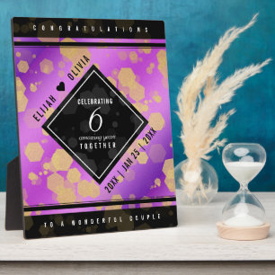 Plaque Photo Elegant 6th Amethyst Wedding Anniversary