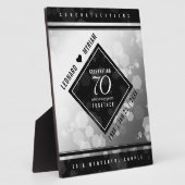 Plaque Photo Élégant 70e anniversaire de Mariage Platinum (Côté)